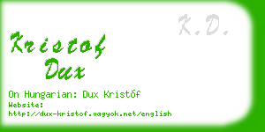 kristof dux business card
