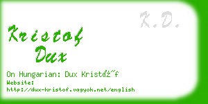 kristof dux business card